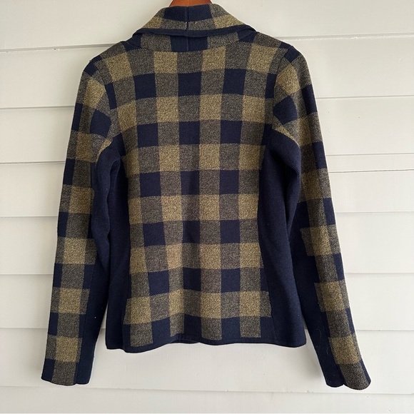 Buffalo check sweater jacket - academia preppy old money aesthetic - Picture 2 of 10